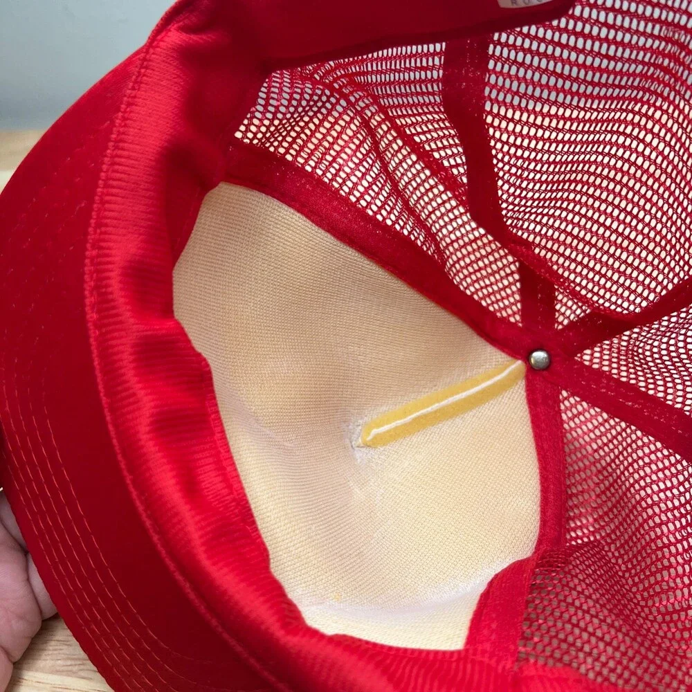 Puma Co Trucker Hat Mens Adjustable Red Snapback Cap Mesh Back‎ Advertising